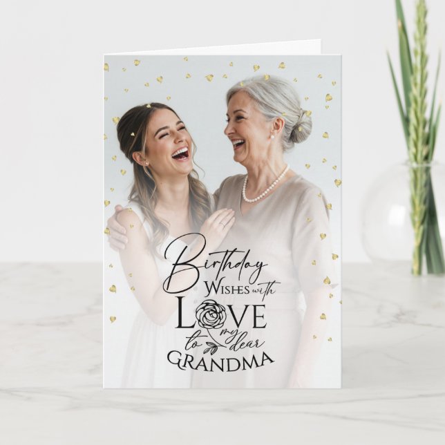 Minimal Modern Photo Modern Birthday Grandma Kort (Framsida)