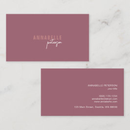 Minimal Modern Professionell Dusty Ro enkel Visitkort