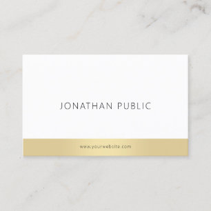 Minimal modern Professionell i elegant Guld Visitkort