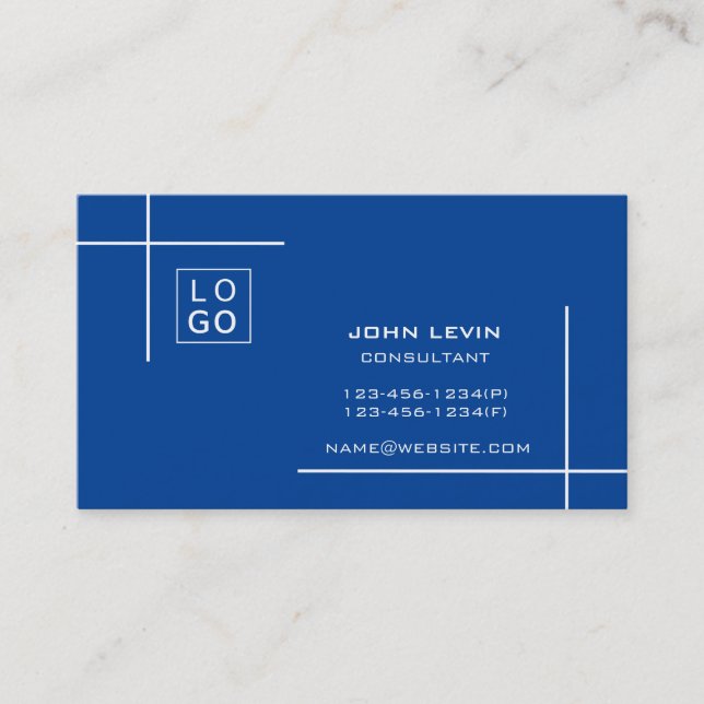 Minimal Modern Professionell Logotyp Anpassningsba Visitkort (Framsida)