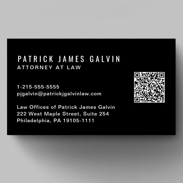 Minimal modern Professionell QR-kod svart Visitkort (Capture attention, make connections, and leave a lasting impression with our modern QR business card)