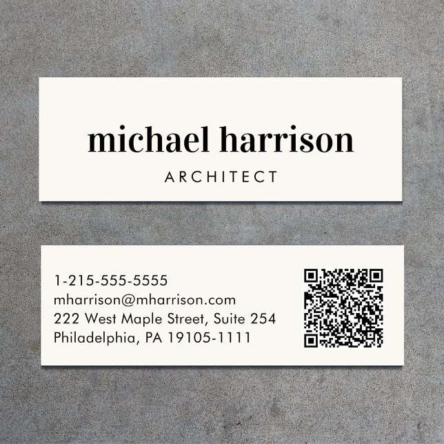 Minimal Modern Professionell QR-kodgenerering Mini Visitkort (Skapare uppladdad)