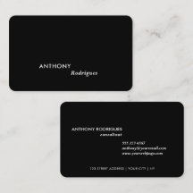 Minimal Modern Professionell Svart Affärsvisitkort