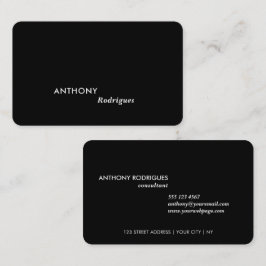 Minimal Modern Professionell Svart Affärsvisitkort Visitkort
