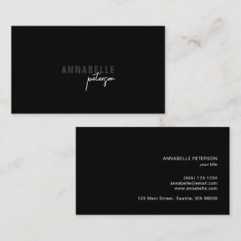 Minimal modern Professionell svart enkel Visitkort
