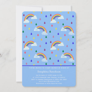 Minimal Modern Rainbow Sprinkle Baby Shower Inbjudningar