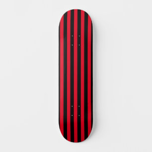 Minimal Modern Red and Black Stripe Mini Skateboard Bräda 18,5 Cm