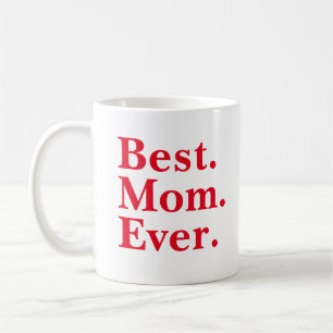 Minimal Modern Red "Best Mamma någonsin"-typografi Kaffemugg