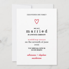 Minimal modern | Red Heart | Meddelande från Gifte