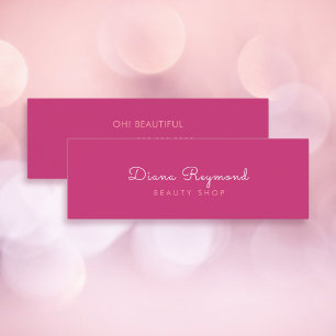 minimal modern, ren skönhet i eleganten rosa femin mini visitkort