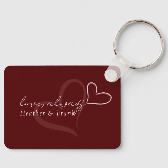 Minimal Modern Romantic Chic Love Always Valentine Nyckelring (Framsida)