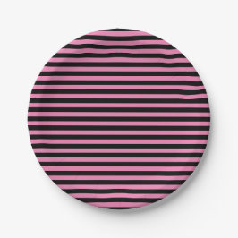Minimal modern Rosa och svart Papper stripe-platta