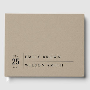 MINIMAL MODERN RUSTIC KRAFT TYPOGRAPHY BRÖLLOP GÄSTBÖCKER