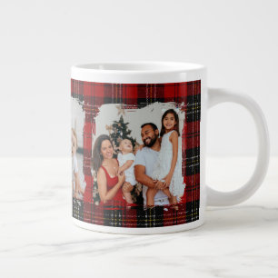 Minimal Modern Rustik Familj Foto Jul Jumbo Mugg