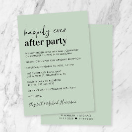 Minimal Modern Sage Grönt-bröllopsmottagning Inbjudningar