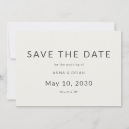 Minimal Modern Save the Date with Monogram Spara Datumet