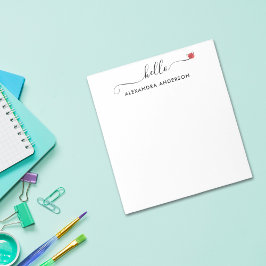 Minimal Modern Script Hej Heart Anteckningsblock