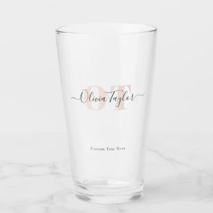 Minimal Modern Script Personlig i monogram Glaskopp