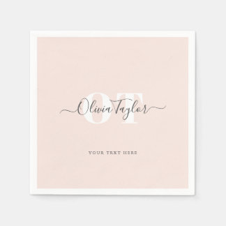 Minimal Modern Script Personlig i monogram Pappersservett