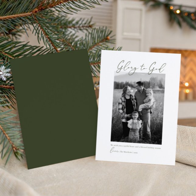 Minimal Modern Script Photo Christian Julkort (Skapare uppladdad)