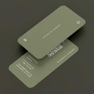 Minimal Modern Simple Sage Professionell Therapist Visitkort