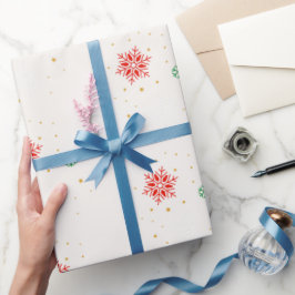 Minimal Modern Simple Star Pattern Christmas Presentpapper