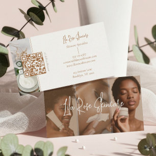 Minimal Modern Skincare Estetiker Foto Collage Visitkort