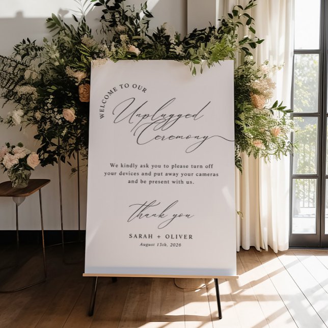 Minimal Modern Skrift Bröllop Tyst Ceremoni Poster (Skapare uppladdad)