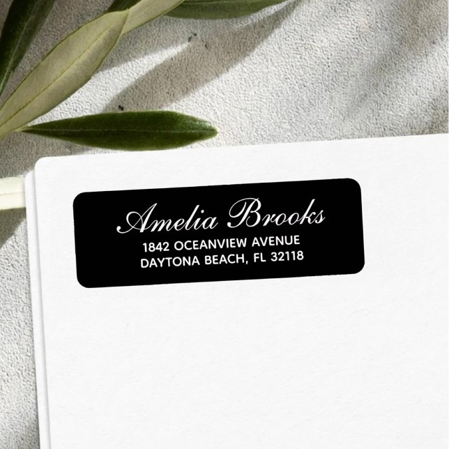 Minimal Modern Skript Returadress Anpassad  Etikett (Skapare uppladdad)