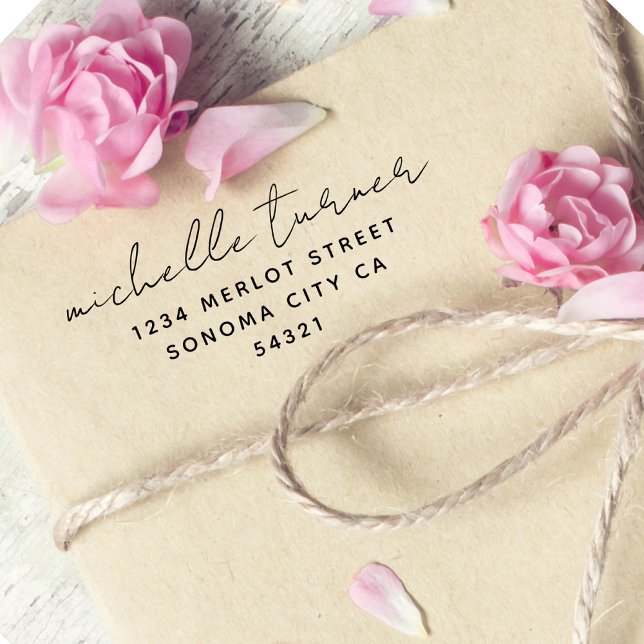 Minimal modern skriptReturadress Stämpel (Skapare uppladdad)