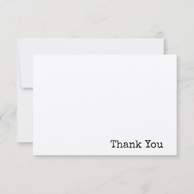 minimal modern skrivmaskin text enkel kraftpapper tack kort (Framsida)