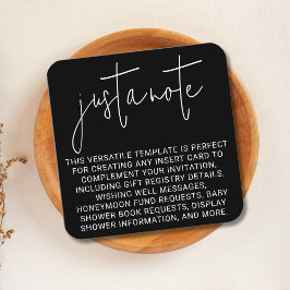 Minimal modern Snyggt enkel bara en anteckningsrut Tilläggskort