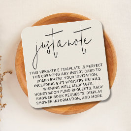 Minimal modern Snyggt enkel bara en anteckningsrut Tilläggskort