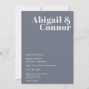 Minimal Modern Soft Grått Blue Lavender Typografi Inbjudningar