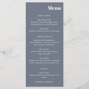 Minimal Modern Soft Grått Blue Lavender Typografi Meny