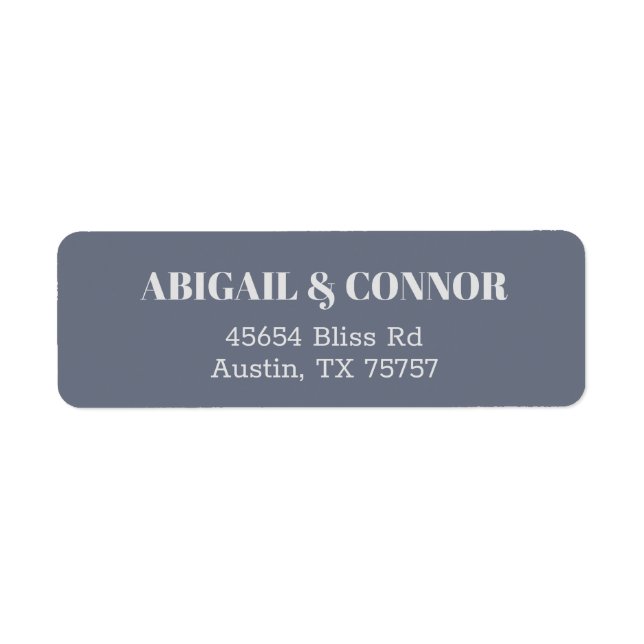 Minimal Modern Soft Grått Blue Lavender Typografi Returadress Etikett (Framsidan)