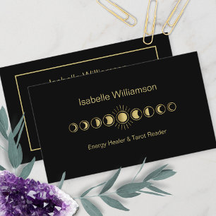 Minimal Modern Stars Amethyst Mystical Måne-fas Visitkort