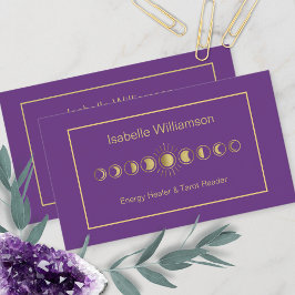 Minimal Modern Stars Amethyst Mystical Måne-fas Visitkort