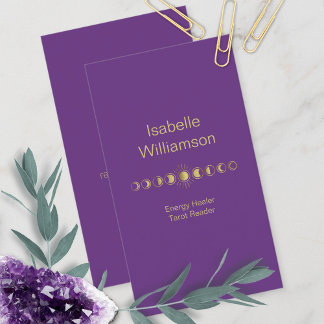 Minimal Modern Stars Amethyst Mystical Måne-fas Visitkort