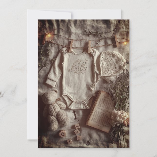 Minimal & Modern Strössel | Mjuk Neutral Inbjudningar (Framsida)