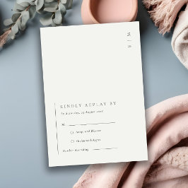 Minimal modern svart vit Bröllop OSA Tilläggskort