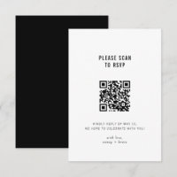 Minimal modern svart vit Online QR-kod Bröllop