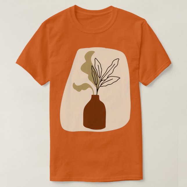 Minimal Modern Terraccota Pottery Abstract Shape D T Shirt (Design framsida)