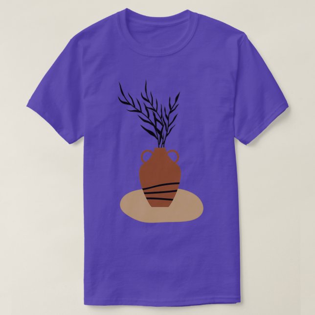Minimal Modern Terraccota Pottery Abstrakt Shape D T Shirt (Design framsida)