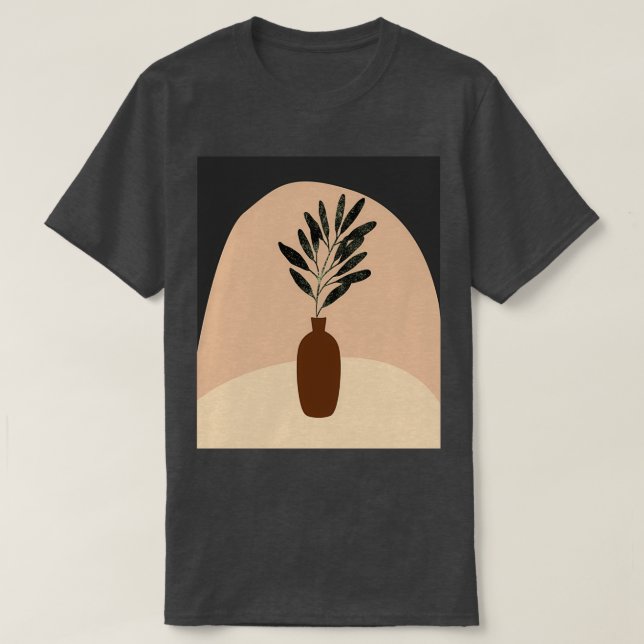 Minimal Modern Terraccota Pottery Abstrakt Shape D T Shirt (Design framsida)