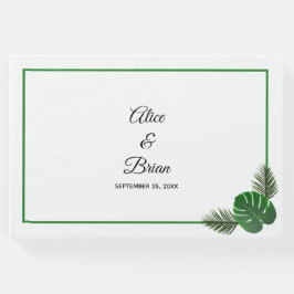 Minimal Modern Tropical Grey Bröllop Gästböcker