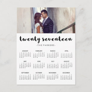 Minimal modern typografi 2017 Fotokalender Vykort