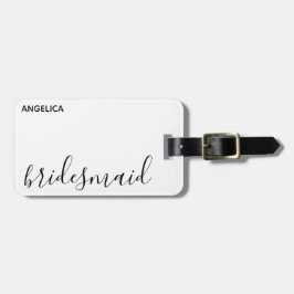 Minimal modern typografi Bröllop Bridesmaid Gift Bagagebricka