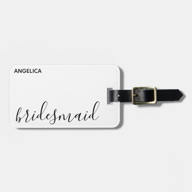 Minimal modern typografi Bröllop Bridesmaid Gift Bagagebricka (Horisontell Framsida)