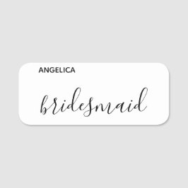 Minimal modern typografi Bröllop Bridesmaid Gift Namnbricka